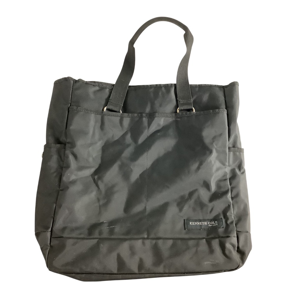 Kenneth Cole New York Black Nylon Tote Bag Shoulder Travel Commuter Multi-Pocket